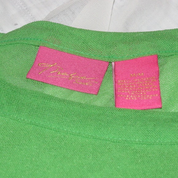 Thalia Sodi Mesh Long Sleeves Green Top - Picture 8 of 8